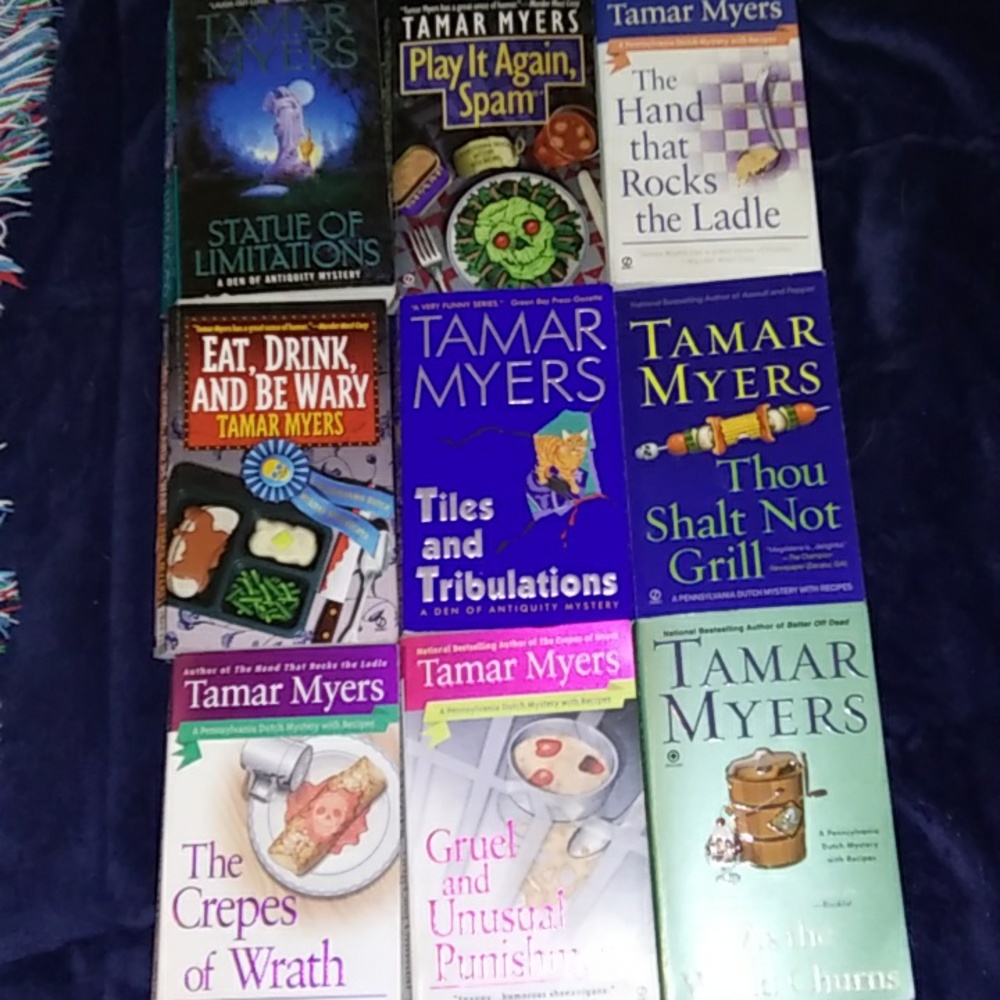9 Tamar Myers mystery paperback books